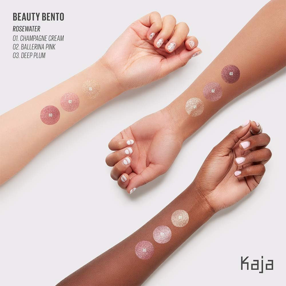 Beauty Bento Collection | Bouncy Shimmer Eyeshadow Trio | 01 Rosewater - Rose Tones | 2019 Allure Best of Beauty Award, Beauty Bento | Cruelty Free, K-Beauty Mini Palettes