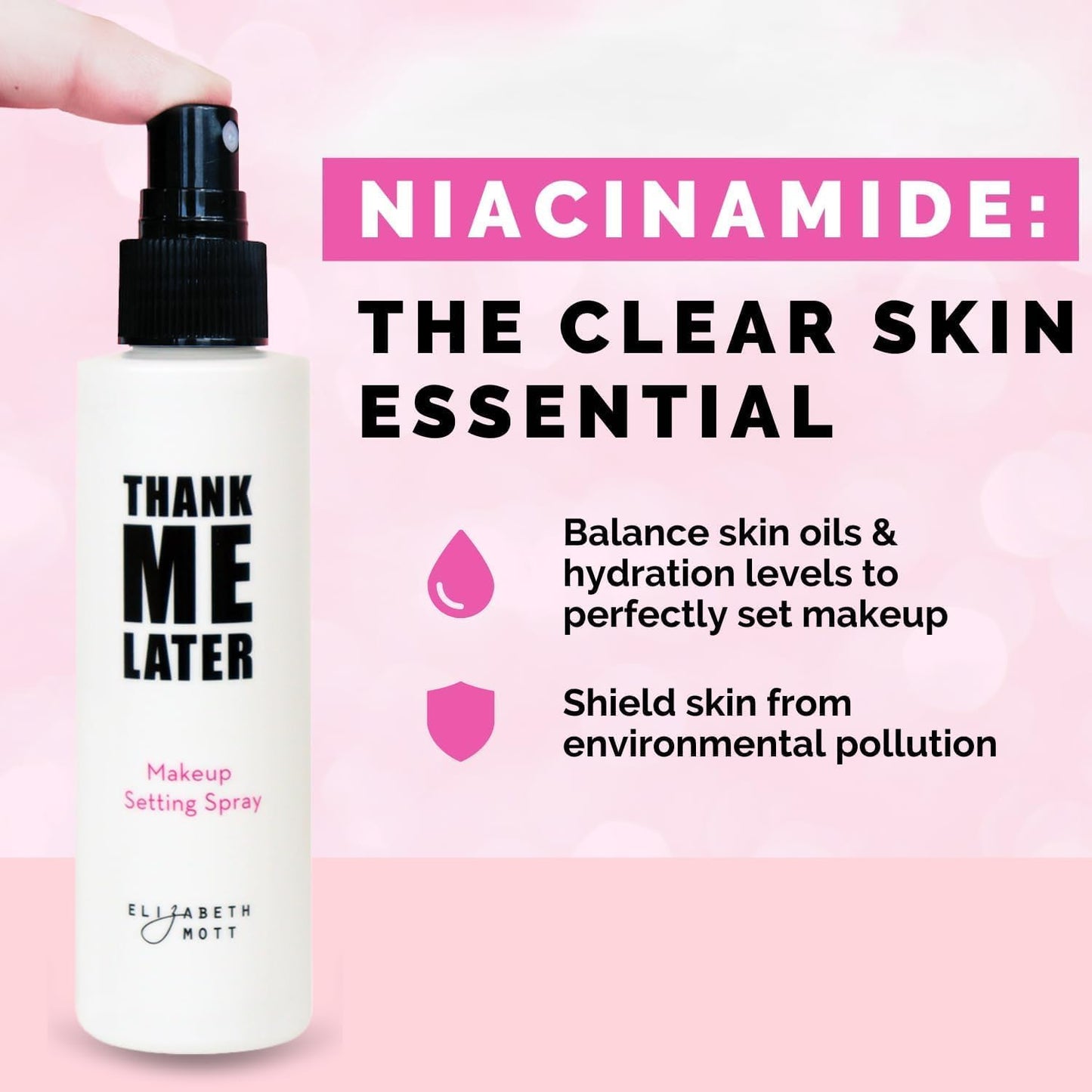 Thank Me Later 3-In-1 Dewy Makeup Setting Spray - Hydrating & Long-Lasting Fine Mist with Niacinamide for Radiant, Glowy Skin - Lightweight, Oil-Free & Cruelty-Free Formula, 95 Ml