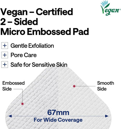 Phyto Enzyme Peeling Pad - Vegan Face Resurfacing Gauze Pads with LHA & Papaya Enzym - Pore Tightening Pads to Control Sebum - Exfoliating Pads for Dead Skin Cells, 100 Pads