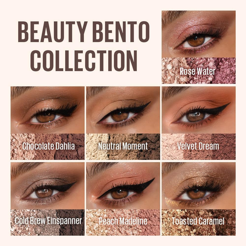 Beauty Bento Collection | Bouncy Shimmer Eyeshadow Trio | 01 Rosewater - Rose Tones | 2019 Allure Best of Beauty Award, Beauty Bento | Cruelty Free, K-Beauty Mini Palettes