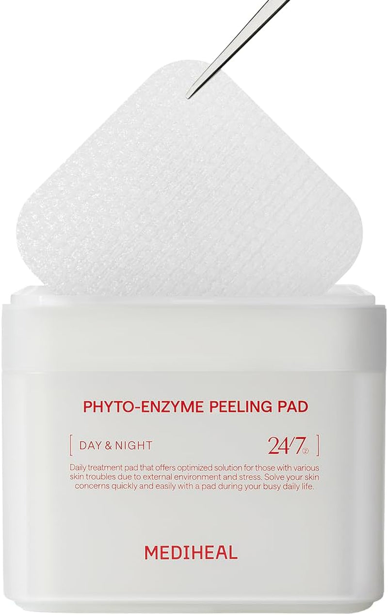 Phyto Enzyme Peeling Pad - Vegan Face Resurfacing Gauze Pads with LHA & Papaya Enzym - Pore Tightening Pads to Control Sebum - Exfoliating Pads for Dead Skin Cells, 100 Pads