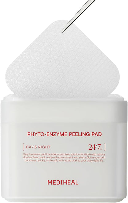 Phyto Enzyme Peeling Pad - Vegan Face Resurfacing Gauze Pads with LHA & Papaya Enzym - Pore Tightening Pads to Control Sebum - Exfoliating Pads for Dead Skin Cells, 100 Pads