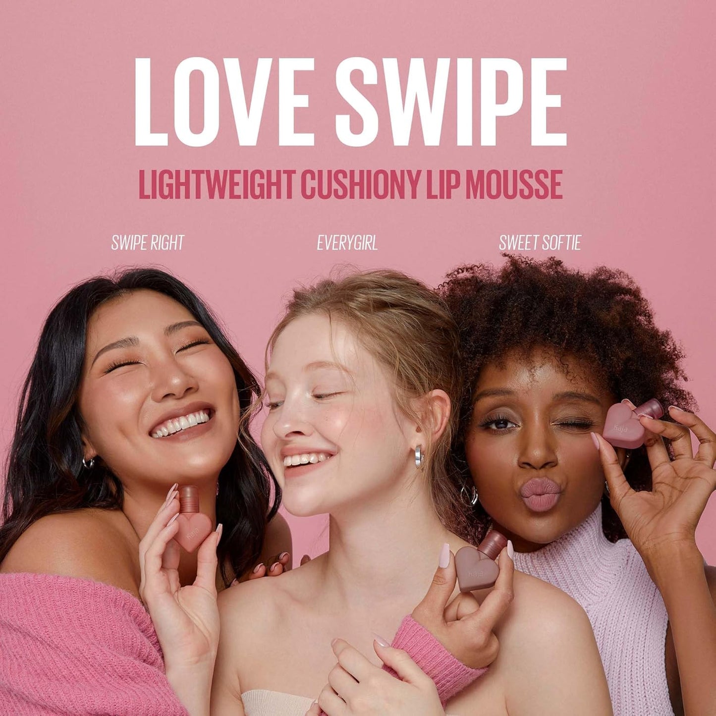 LOVE SWIPE | Velvety, Air-Whipped Lip Mousse with Velvet Finish | Easily Buildable and Blendable | 02 Sweet Softie | Formulated without Parabens and Phthalates | K-Beauty, Vegan, Cruelty-Free