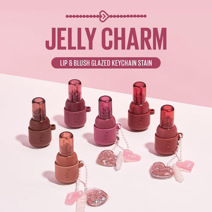 Lip & Blush Glazed Keychain Stain - Jelly Charm | Hydrating, Easily Buildable and Blendable | 01 Cherry Spritz | Formulated without Parabens and Phthalates