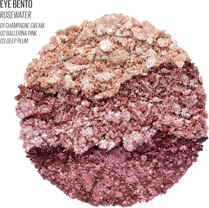 Beauty Bento Collection | Bouncy Shimmer Eyeshadow Trio | 01 Rosewater - Rose Tones | 2019 Allure Best of Beauty Award, Beauty Bento | Cruelty Free, K-Beauty Mini Palettes