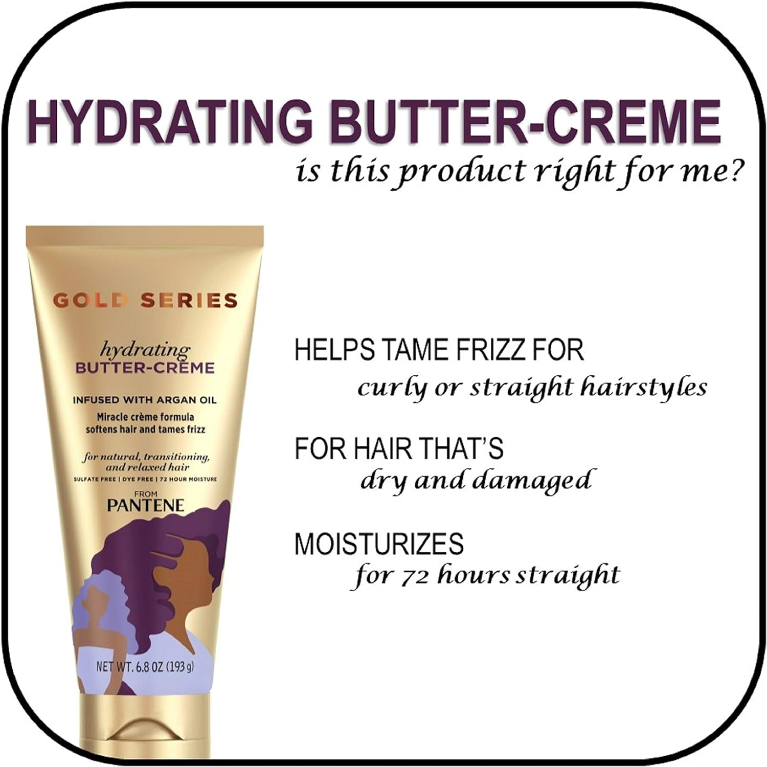 Pro-V Gold Series Hydrating Butter-Crème Treatment for Hair, 6.8 Ounce