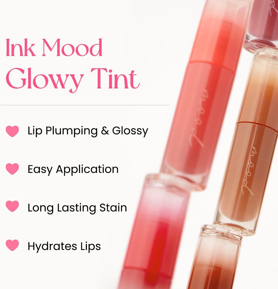Ink Mood Glowy Tint Lip-Plumping, Naturally Moisturizing, Lightweight, Glow-Boosting, Long-Lasting, Comfortable, Non-Sticky, Mask Friendly, No White Film (05 CHERRY so WHAT)