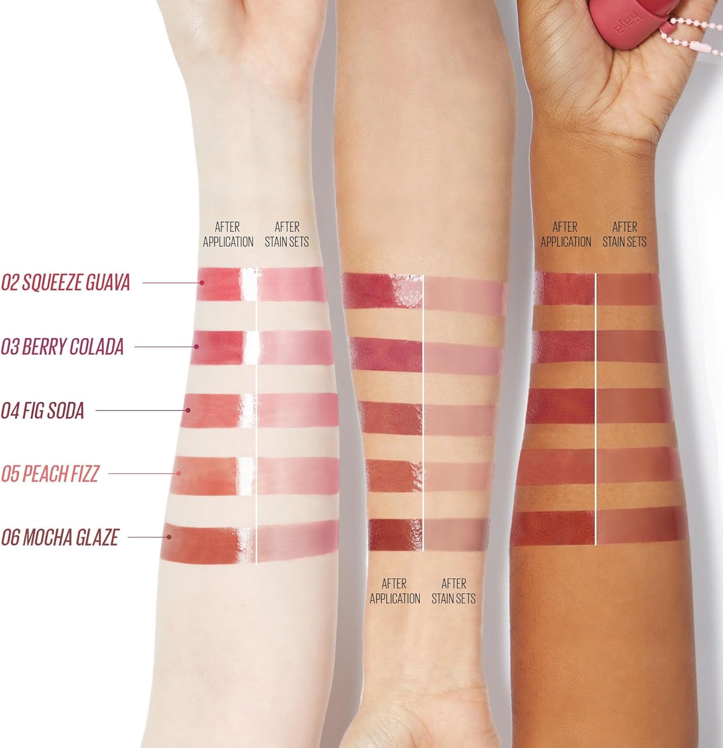 Lip & Blush Glazed Keychain Stain - Jelly Charm | Hydrating, Easily Buildable and Blendable | 01 Cherry Spritz | Formulated without Parabens and Phthalates